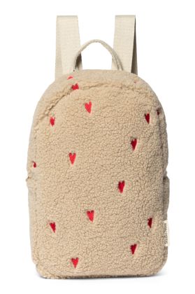 STUDIO NOOS - Teddy Hearts Mini BACKPACK - batůžek | Ecru Hearts