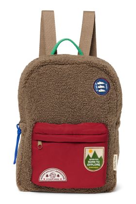 STUDIO NOOS - Teddy Midi BACKPACK - batůžek s přední kapsou | Brown/Burgundy