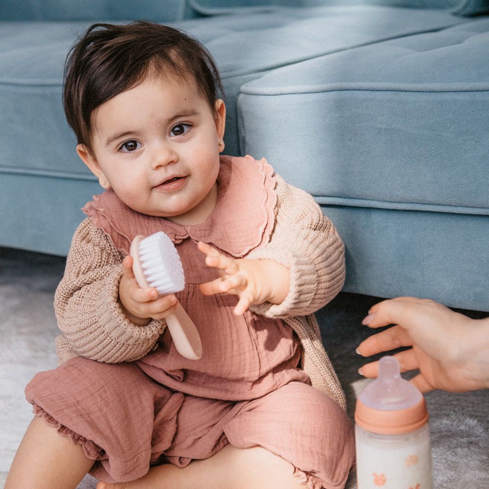 SUAVINEX | SET Hřebínek/kartáček BIRDIES - růžová