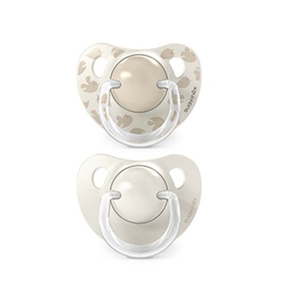 SUAVINEX | Dudlík anatomický silikon 6/18 m 2 ks BIRDIES - krémový