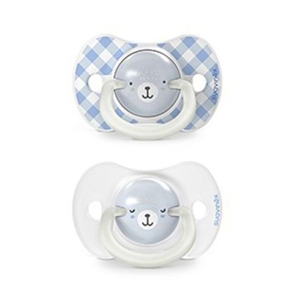 SUAVINEX | Šidítko DEN&NOC fyziologické silikon WILD & FREE 6-18 m - 2 ks - modré