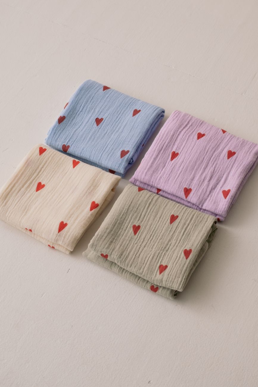 STUDIO NOOS - SWADDLE ZAVINOVAČKA Print Medium | Green Hearts