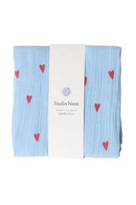STUDIO NOOS - SWADDLE ZAVINOVAČKA Print Large | Light Blue Hearts