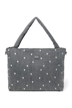 STUDIO NOOS - Denim DIAPER BAG - přebalovací taška | Grey Hearts