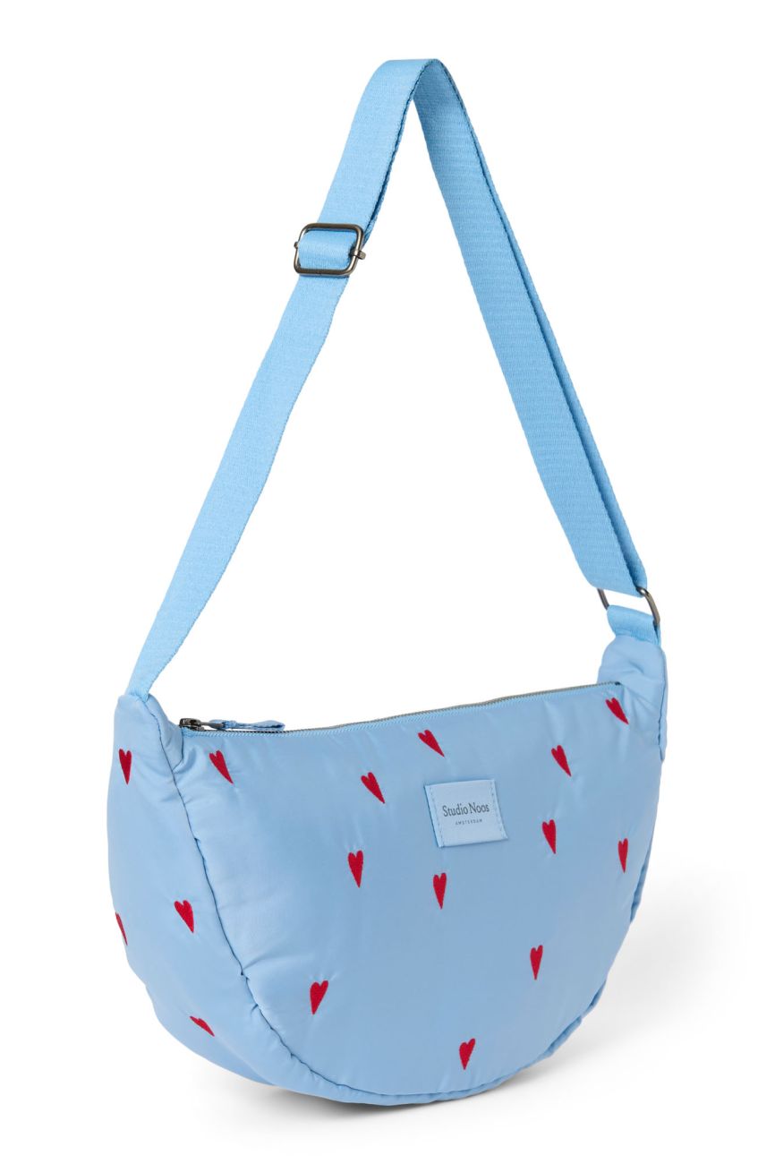 STUDIO NOOS - Puffy Adult FANNY kabelka | Light Blue Hearts