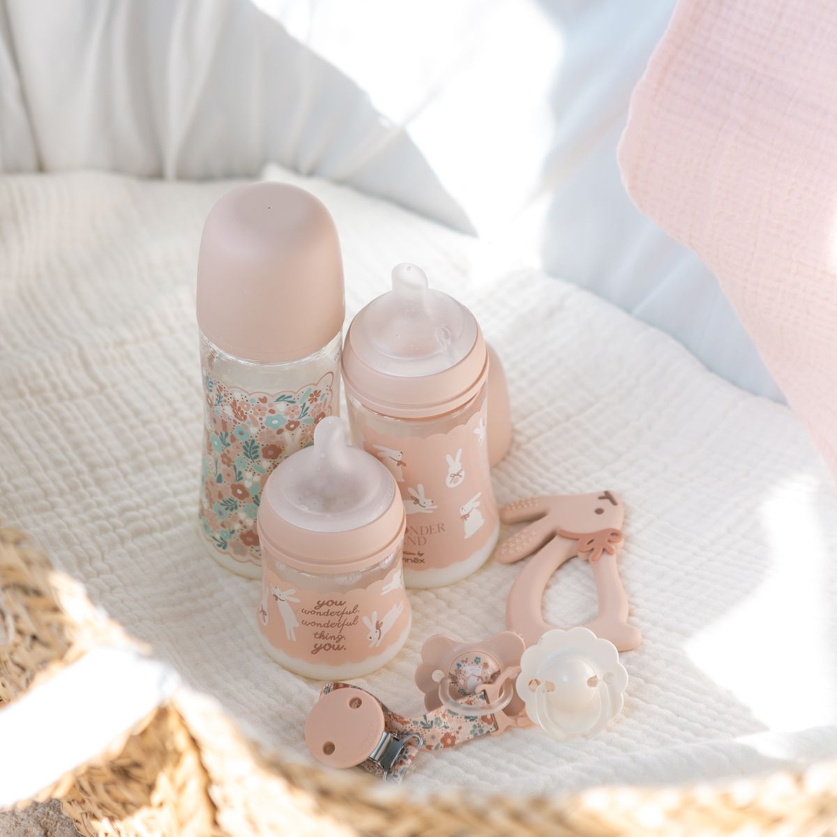 SUAVINEX | Novorozenecký set WONDERLAND NEW - RŮŽOVÝ