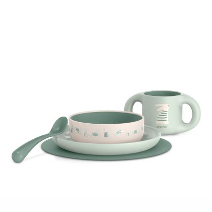 SUAVINEX | Jedálenský set WONDERLAND NEW +6 m - ZELENÝ