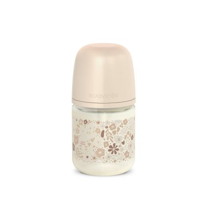 SUAVINEX | Fľaša sklo WONDERLAND NEW 120 ml fyziologická SX PRO +0 SF - krémový kvet