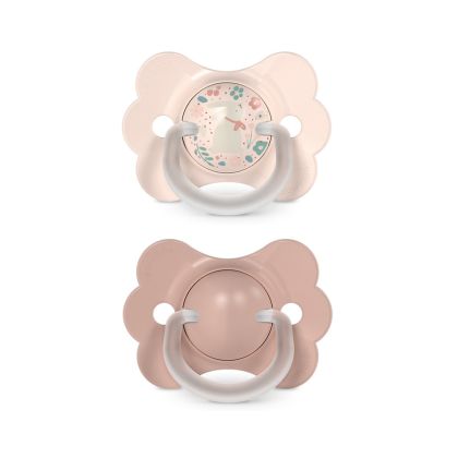 SUAVINEX | Dudlík SX PRO fyziologický 2 ks BUTTERFLY WONDERLAND NEW 0/6m - růžový králík + růžový 