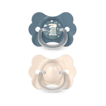 SUAVINEX | Dudlík SX PRO fyziologický 2 ks BUTTERFLY WONDERLAND NEW 6/18m - modrý králík + krémový