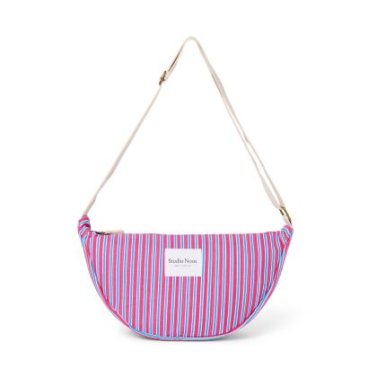 STUDIO NOOS - Poplin Adult FANNY kabelka | Raspberry Striped