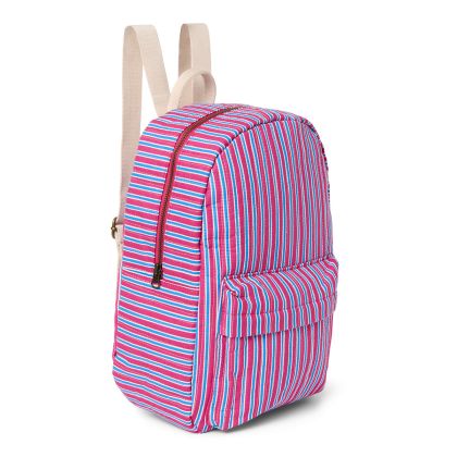 STUDIO NOOS - Poplin Midi BACKPACK - batůžek - přední kapsa | Raspberry Stripped