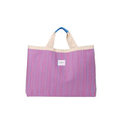 STUDIO NOOS - Poplin BEACH BAG - plážová taška| Rasberry Striped 