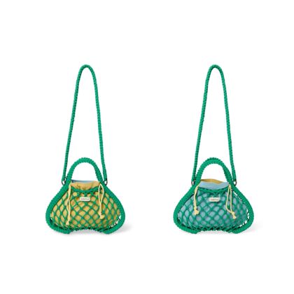 STUDIO NOOS - MACRAME MINI HAND BAG | Green síťka & Blue Yellow