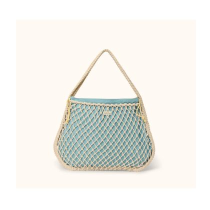 STUDIO NOOS - MACRAME MOM BAG | síťka Natural & vnitřní taška Blue Yellow