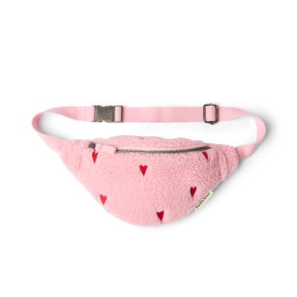 STUDIO NOOS - Teddy Hearts Mini FANNY pack - ledvinka | Light Pink Hearts
