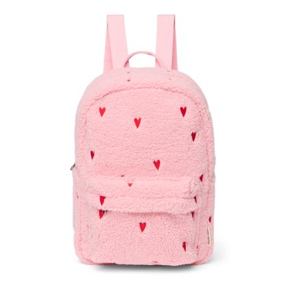 STUDIO NOOS - Teddy Midi BACKPACK - batůžek | Light Pink Hearts