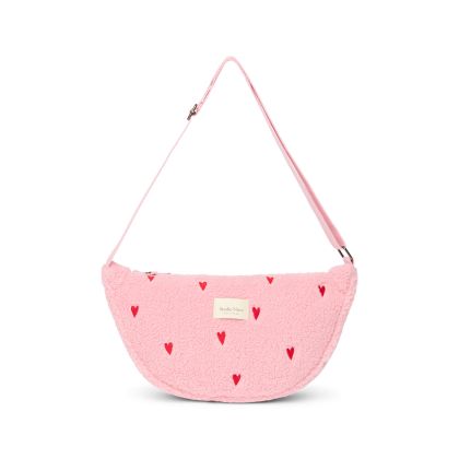 STUDIO NOOS - Teddy Hearts Adult FANNY kabelka | Light Pink Hearts