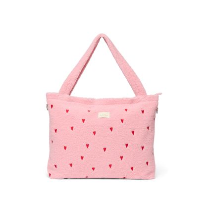 STUDIO NOOS - Teddy DIAPER BAG - přebalovací taška | Light Pink Hearts