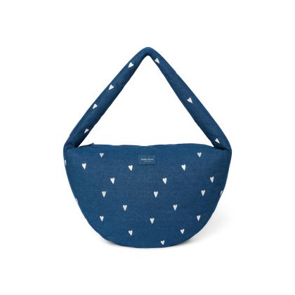 STUDIO NOOS - Denim Cross Body bag | Hearts Dark Blue White Hearts