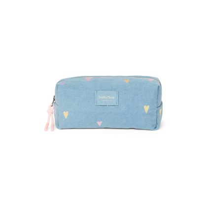 STUDIO NOOS - Denim POUCH - kabelka | Hearts Light Blue Hearts