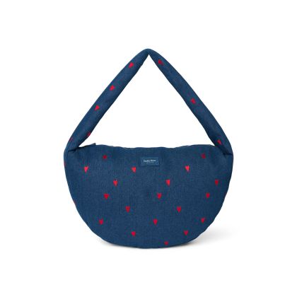 STUDIO NOOS - Denim Cross Body bag | Dark Blue Red Hearts