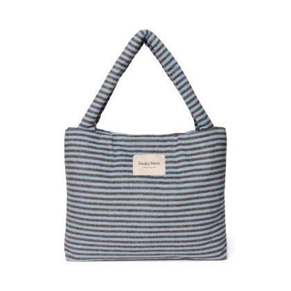 STUDIO NOOS - VLNĚNÁ MOM BAG | Stripy Wool l Light blue Brown