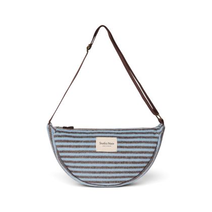 STUDIO NOOS - VLNĚNÁ FANNY PACK adult - kabelka Stripy Wool | Light Blue Brown