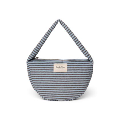 STUDIO NOOS - VLNĚNÁ Cross Body Bag Stripy Wool | LIght Blue Brown