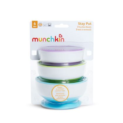 Munchkin Misky s přísavkami modrá/zelená/fialová, 3ks