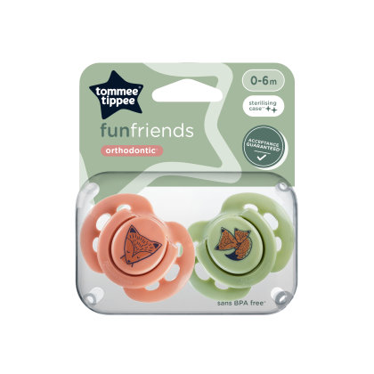 Tommee Tippee Fun silikonový dudlík, 0-6m, 2ks, více barevných variant