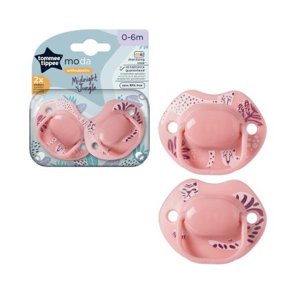 Tommee Tippee Moda silikonový dudlík, 0-6m, 2ks, více barevných variant