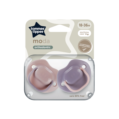 Tommee Tippee Moda silikonový dudlík, 18-36m, 2ks, více barevných variant