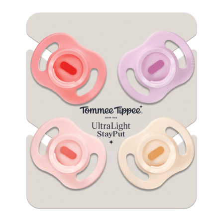 Tommee Tippee Silikonový Dudlík Ultra-light 0-6m, 4 ks, GIRL