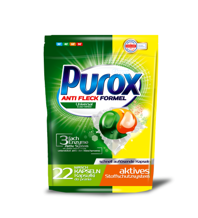 PUROX Prací kapsle COLOR&WHITE 396 g (22 kapslí)