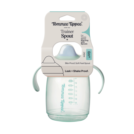 Tommee Tippee Tréninkový hrneček se savičkou, 240 ml, 6m+, zelený