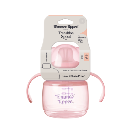 Tommee Tippee Transition hrneček s hubičkou, 150 ml, 4m+, růžový