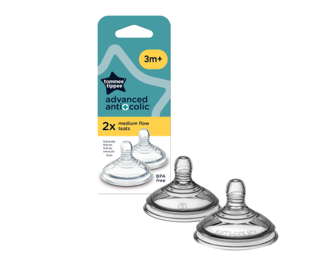 Tommee Tippee Advanced ANTI-COLIC savička na lahev, střední průtok 3m+, 2 ks