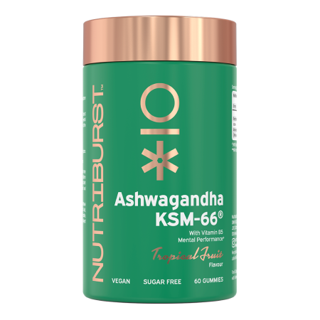 Nutriburst Premium Ashwagandha KSM-66 veganské gummies, bez přidaného cukru, 60 ks
