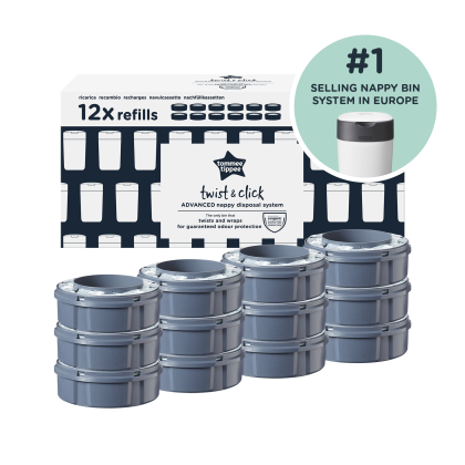 Poškozený obal - Tommee Tippee Twist & Click Náhradní Kazety Výhodné Balení, 12 ks