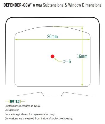 Kolimátor Vortex Defender CCW (6 MOA)