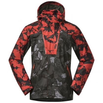 Bunda Bergans Hogna Camo V2 2L 2 Dark Green Mud Cam/Be Seen Orange Cam