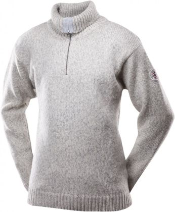 Svetr Devold Nansen Sweater Zip Neck Grey Melange