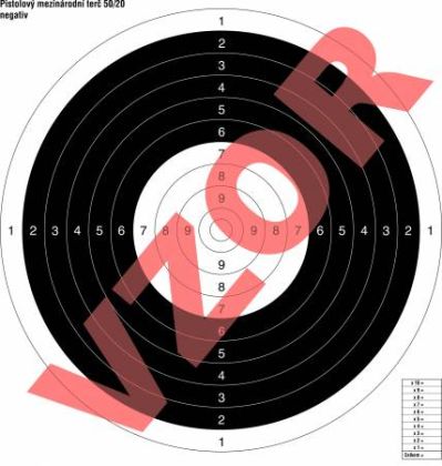 Terč mezinárodní pistolový 50/20 Negativ