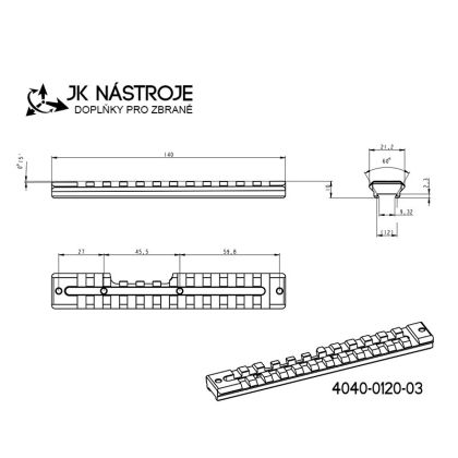Picatinny lišta JK Nástroje pro CZ 457