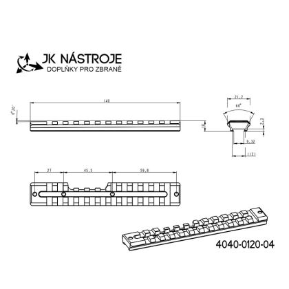 Picatinny lišta JK Nástroje pro CZ 457