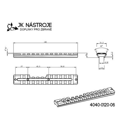 Picatinny lišta JK Nástroje pro CZ 457