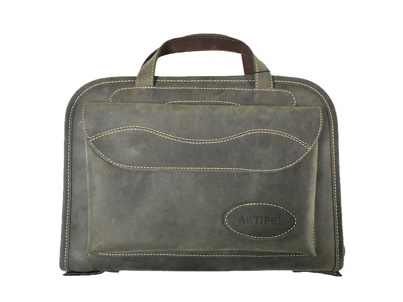 Kožené přepravní pouzdro na pistoli a zásobníky Artipel, Verde