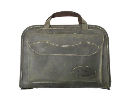 Kožené přepravní pouzdro na pistoli a zásobníky Artipel, Verde