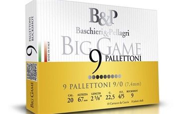 Náboj Baschieri & Pellagri 20/67 Big Game Pallettoni, 7,4mm, 22,5g (9 broků)